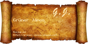 Grüner János névjegykártya