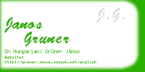 janos gruner business card